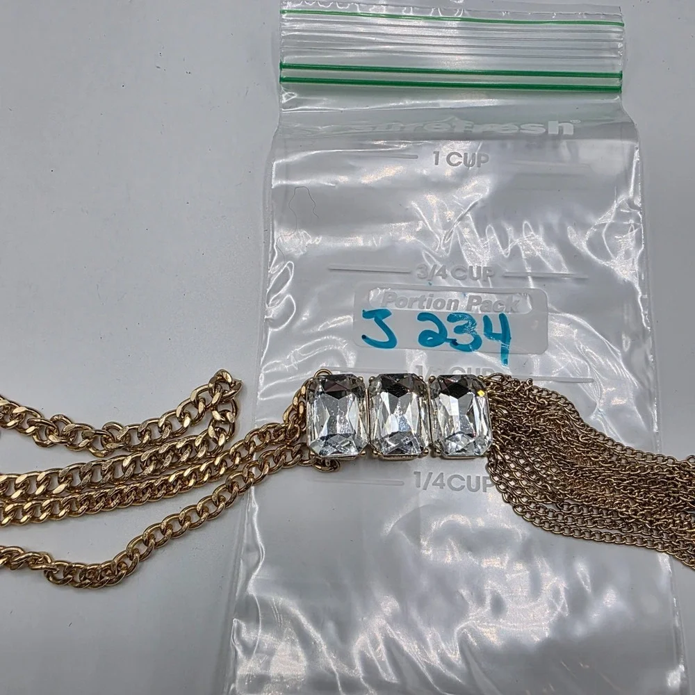 Womens Multi Strand Gold Tone‎ Womens Necklace Fringe Long Pendant 34